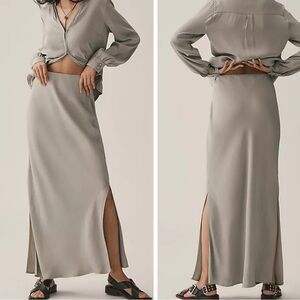 Anthropologie The Tilda Maxi Slip Skirt:Side-Slit Edition, Size XL
